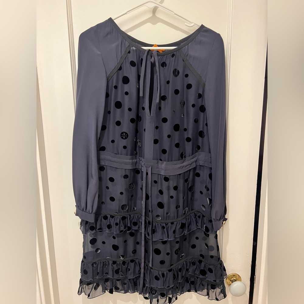Tory Burch Gray Polka Dot Dress